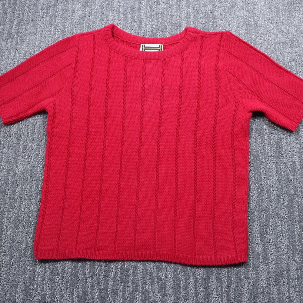 Vintage Helen Harper Womens Sweater Red Short Sleeve One Size Cozy Cottagecore